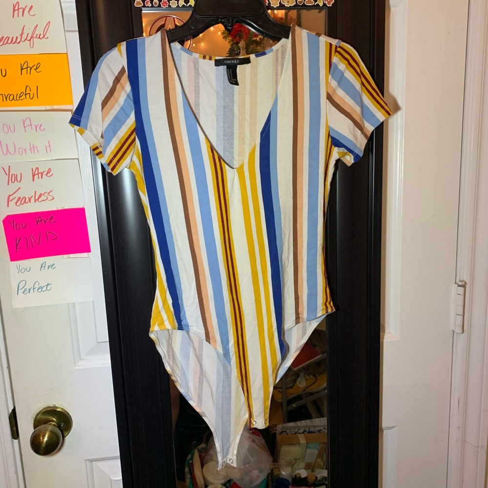 Forever 21 Striped Bodysuit